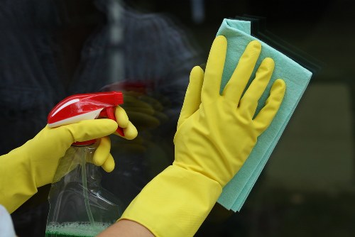 Professional oven cleaning in progress with specialist tools