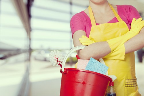 Cleaning staff handling kitchens and washrooms in a Barnet office